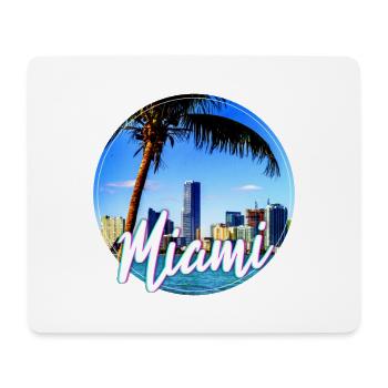Miami Neon Palmen Skyline - Mousepad (Querformat) - Weiß - Vorne