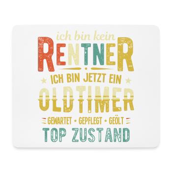 Ich bin kein Rentner sondern Oldtimer Ruhestand - Mousepad (Querformat) - Weiß - Vorne