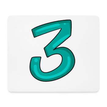 3 - Mousepad (Querformat) - Weiß - Vorne