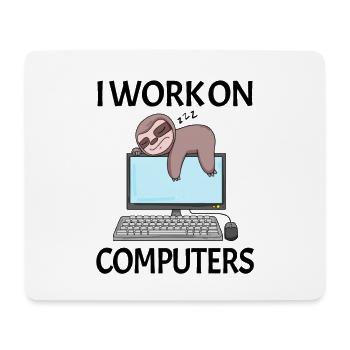 Computer Nerd Programmeur Homme Cadeau - Tapis de souris (format paysage) - blanc - Devant