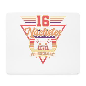 16. Geburtstag Level Freigeschaltet - Mousepad (Querformat) - Weiß - Vorne