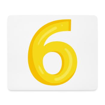 6 gelb - Mousepad (Querformat) - Weiß - Vorne