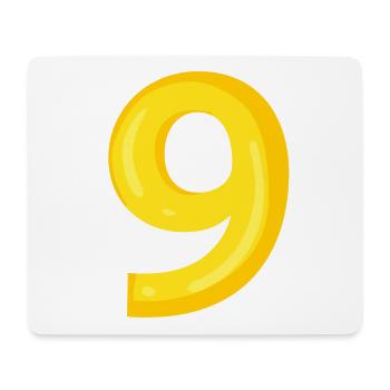 9 jaune - Tapis de souris (format paysage) - blanc - Devant