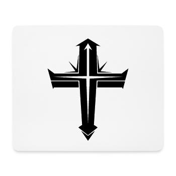 Croix chrétienne - Tapis de souris (format paysage) - blanc - Devant