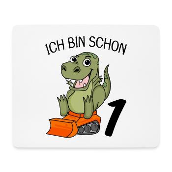 1. Geburtstag Dinosaurier Baustelle Fahrzeug - Mousepad (Querformat) - Weiß - Vorne
