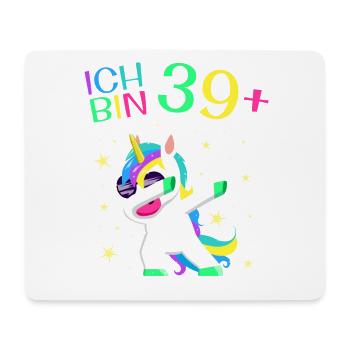 Ich bin 39 Plus 40. Geburtstag Einhorn Geschenk - Mousepad (Querformat) - Weiß - Vorne
