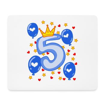 5ème Anniversaire Jeunes Ballons Couronne Étoiles - Tapis de souris (format paysage) - blanc - Devant
