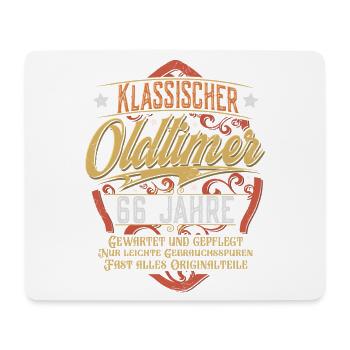 66. Geburtstag Oldtimer - Mousepad (Querformat) - Weiß - Vorne