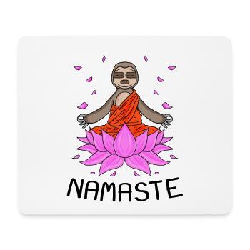 Yoga Namaste Faultier - Mousepad (Querformat) - Weiß - Vorne