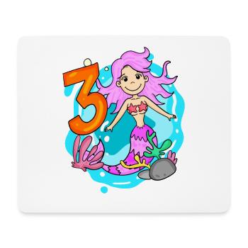 3 Jahre - Meerjungfrau - 3. Geburtstag Mädchen - Mousepad (Querformat) - Weiß - Vorne