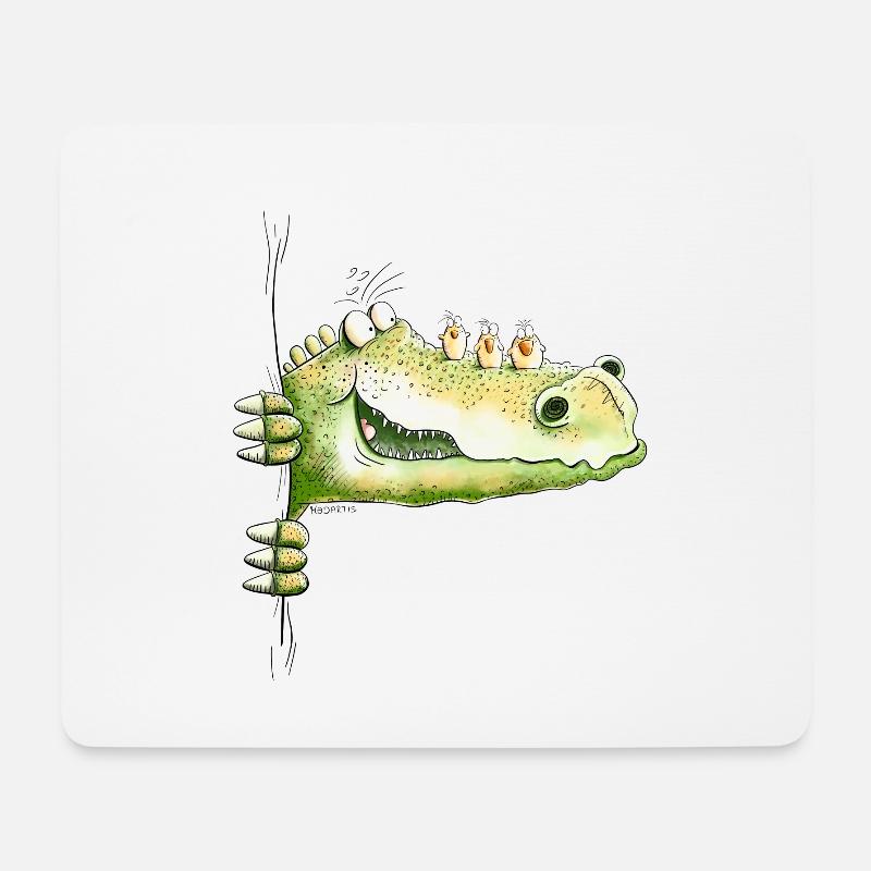 There's a crocodile watching I Dino I Lizard I Fun - Mouse Pad (horizontal) - white