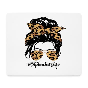Leopard Bow Hair & Sunglasses - Mouse Pad (horizontal) - white - Front