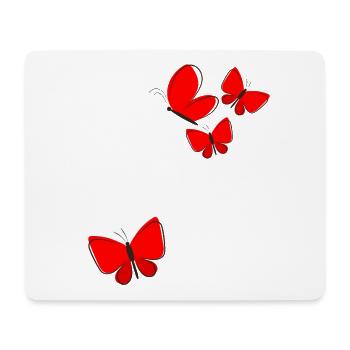 Cadre papillon en forme de fleurs en forme de cœur - Tapis de souris (format paysage) - blanc - Devant