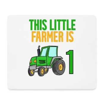 Tracteur 1 ans Garçon 1er anniversaire fils - Tapis de souris (format paysage) - blanc - Devant