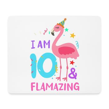 10. Geburtstag Flamingo - Mousepad (Querformat) - Weiß - Vorne