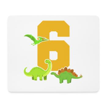 6. Geburtstag Dinosaurier - Mousepad (Querformat) - Weiß - Vorne