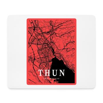 Carte de la ville de Thun en contraste rouge - Tapis de souris (format paysage) - blanc - Devant