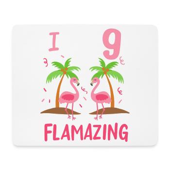 9. Geburtstag Flamingo - Mousepad (Querformat) - Weiß - Vorne