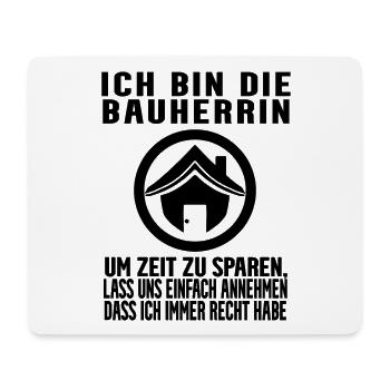 Bauherrin Hausbau Baustelle Richtfest - Mousepad (Querformat) - Weiß - Vorne
