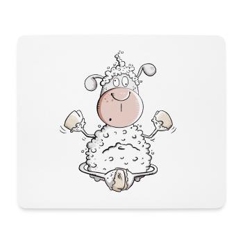 Funny Yoga Mouton I Jeu de mots Fun Moutons - Tapis de souris (format paysage) - blanc - Devant
