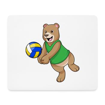 Bär Volleyballspieler Volleyball - Mousepad (Querformat) - Weiß - Vorne
