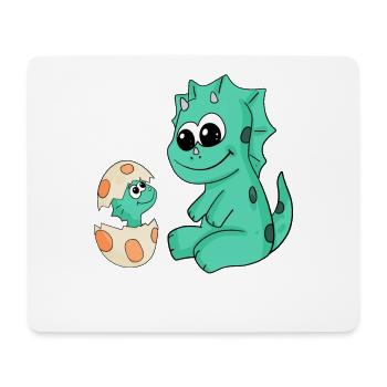 Dinosaurier mit Baby Dinosaurier - Mousepad (Querformat) - Weiß - Vorne