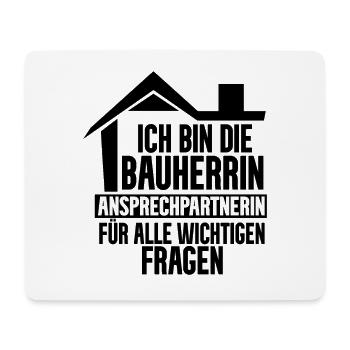 Bauherrin Hausbau - Mousepad (Querformat) - Weiß - Vorne