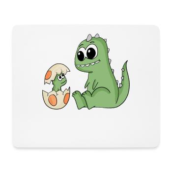 Dinosaurier mit Baby Dinosaurier - Mousepad (Querformat) - Weiß - Vorne