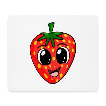 Erdbeere - Mousepad (Querformat) - Weiß - Vorne