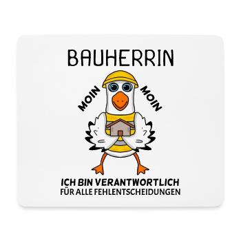 Bauherrin Hausbau Baustelle Richtfest - Mousepad (Querformat) - Weiß - Vorne