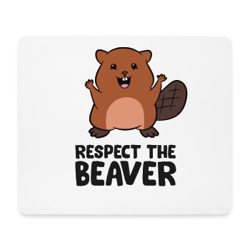 Respektiere den Biber Liebe Biber - Mousepad (Querformat) - Weiß - Vorne