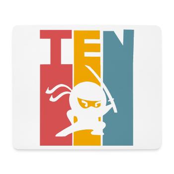Ninja 10th Birthday Kids - Mouse Pad (horizontal) - white - Front