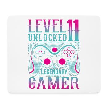 11. Geburtstag Level 11 Gamer Gaming Zocken - Mousepad (Querformat) - Weiß - Vorne