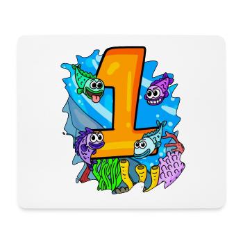 1 Jahr alt - 1. Geburtstag - Fische im Ozean - Mousepad (Querformat) - Weiß - Vorne