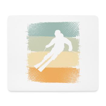 Ski - Tapis de souris (format paysage) - blanc - Devant