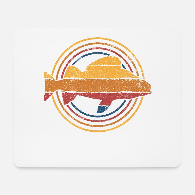 Barsch Angeln Angler - Mousepad (Querformat) - Weiß