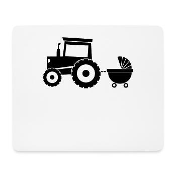 Tractor with baby cart - Mouse Pad (horizontal) - white - Front
