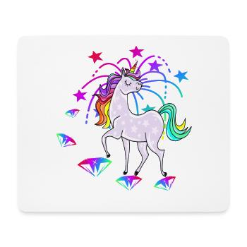 Einhorn Sterne Glitzer Regenbogen - Mousepad (Querformat) - Weiß - Vorne