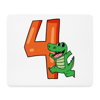 4e anniversaire - 4 ans - Anniversaire d’enfant - Tapis de souris (format paysage) - blanc - Devant
