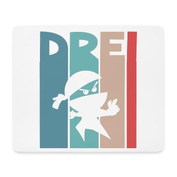 Ninja 3 Jahre Geburtstag Kinder - Mousepad (Querformat) - Weiß - Vorne