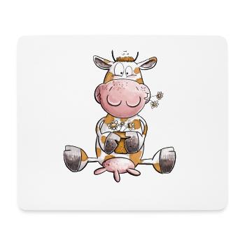 Cow with flowers - Mouse Pad (horizontal) - white - Front