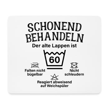 Schonend Behandeln Lappen Geschenk 60. Geburtstag - Mousepad (Querformat) - Weiß - Vorne