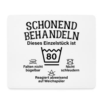 Schonend Behandeln Achtzig Geschenk 80. Geburtstag - Mousepad (Querformat) - Weiß - Vorne