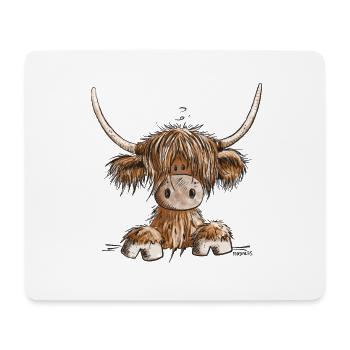 Scottish Highland Cattle I Highland Cattle Cow - Mouse Pad (horizontal) - white - Front