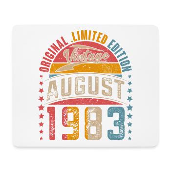 1983 Août Millésime Vintage Rétro Anniversaire - Tapis de souris (format paysage) - blanc - Devant