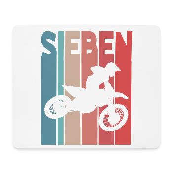 Motocross 7 Jahre Kindergeburtstag 7. Geburtstag - Mousepad (Querformat) - Weiß - Vorne