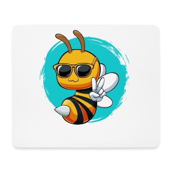 Bee Cool Bienchen mit Sonnenbrille - Mousepad (Querformat) - Weiß - Vorne