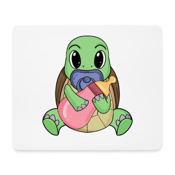 Bébé Tortue - Tapis de souris (format paysage) - blanc - Devant