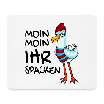 Freche Möwe - Moin Moin Ihr Spacken - Mousepad (Querformat) - Weiß - Vorne