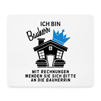 Bauherr Hausbau Baustelle Richtfest - Mousepad (Querformat) - Weiß - Vorne